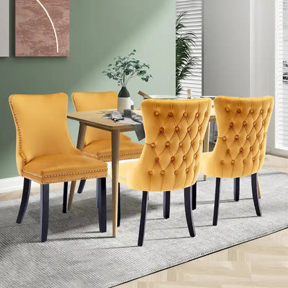 Ensemble de 2 chaises de salle à manger KATA à oreilles rembourrées en velours