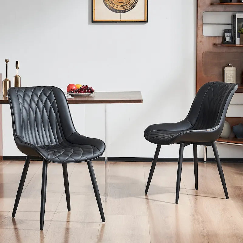 Ensemble de 2 chaises de salle à manger modernes rembourrées
