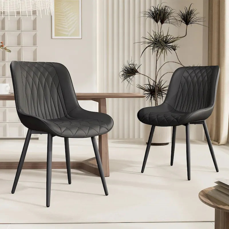 Ensemble de 2 chaises de salle à manger modernes rembourrées