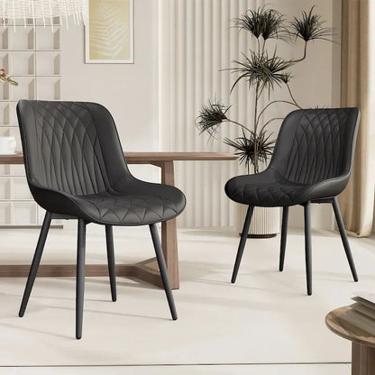 Ensemble de 2 chaises de salle à manger modernes rembourrées