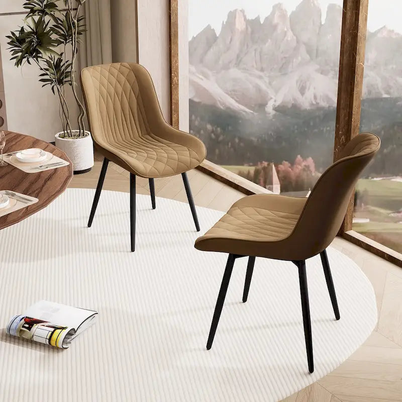 Ensemble de 2 chaises de salle à manger modernes rembourrées