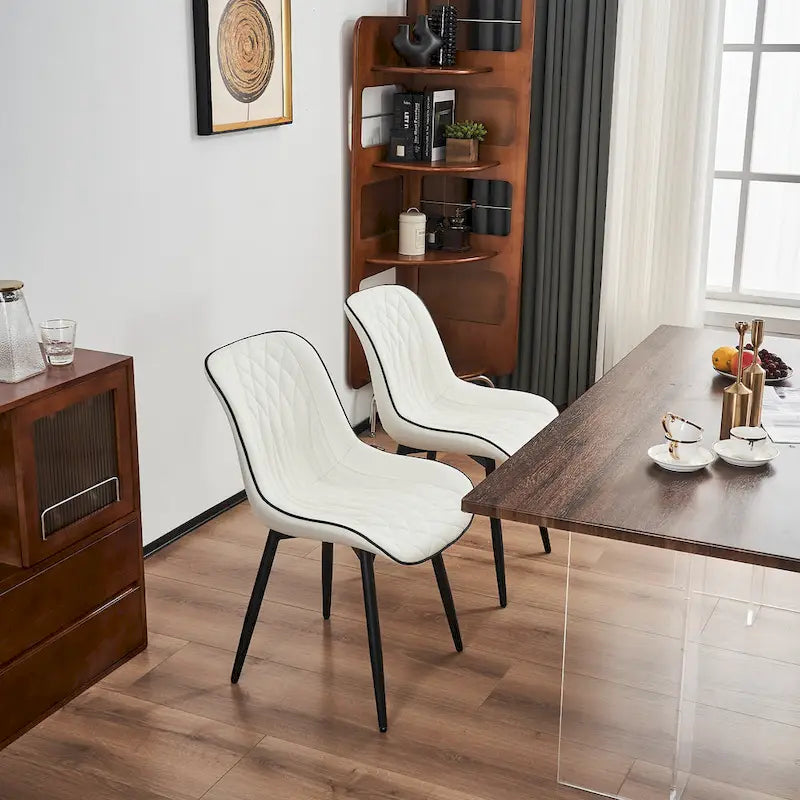 Ensemble de 2 chaises de salle à manger modernes rembourrées