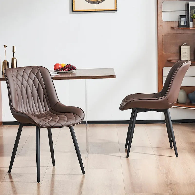 Ensemble de 2 chaises de salle à manger modernes rembourrées