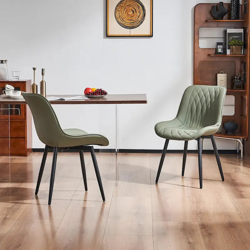 Ensemble de 2 chaises de salle à manger modernes rembourrées