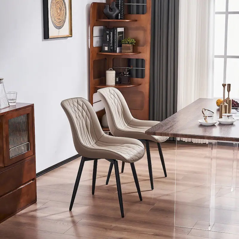 Ensemble de 2 chaises de salle à manger modernes rembourrées