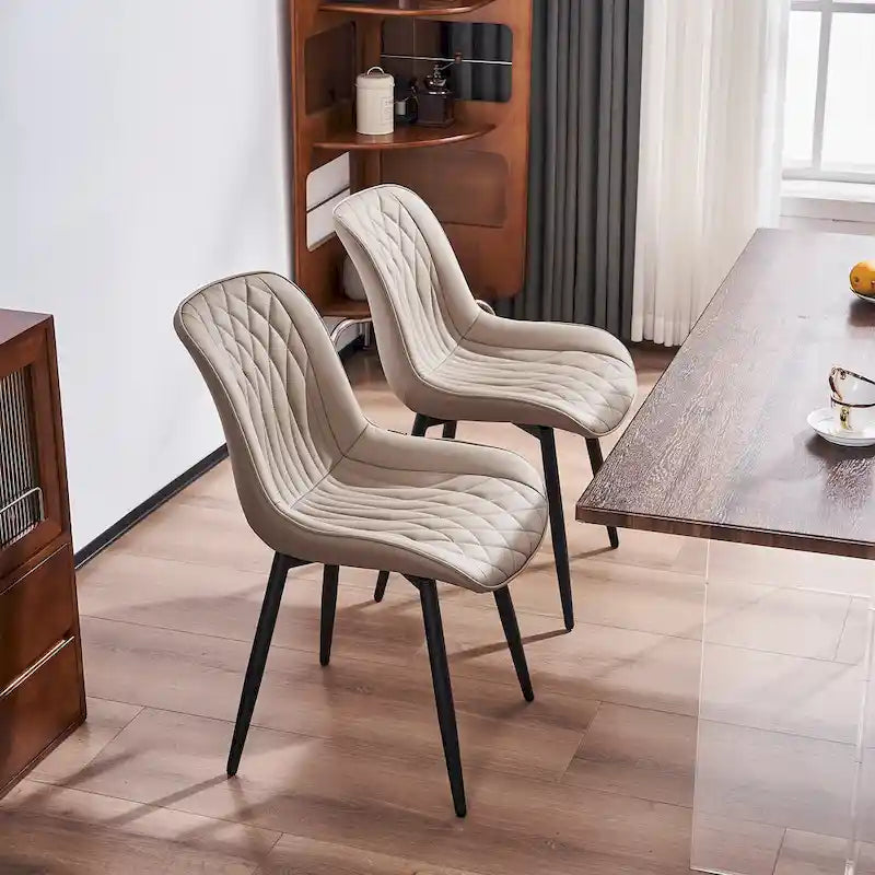 Ensemble de 2 chaises de salle à manger modernes rembourrées
