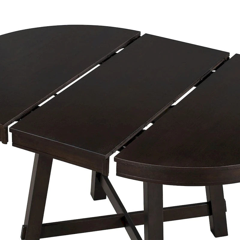 Ensemble de salle à manger de style campagnard 5 pièces avec table et 4 chaises extensibles