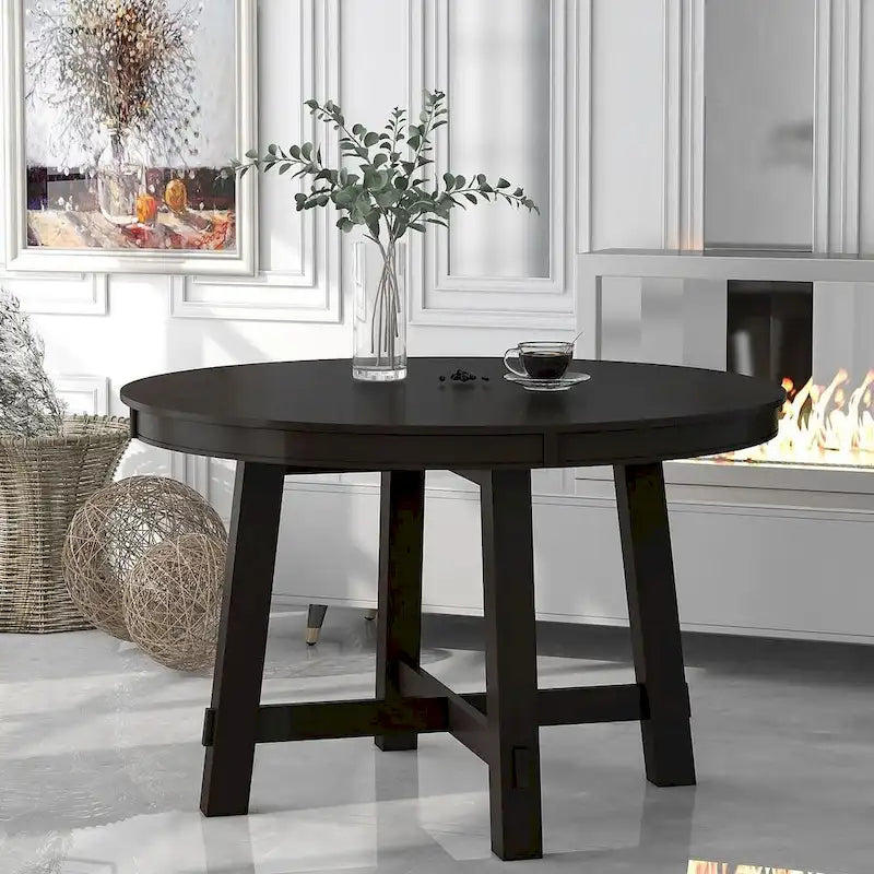 Ensemble de salle à manger de style campagnard 5 pièces avec table et 4 chaises extensibles