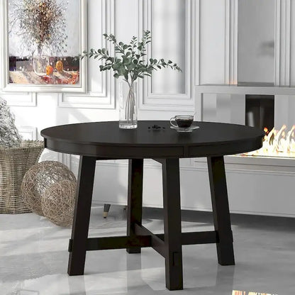 Ensemble de salle à manger de style campagnard 5 pièces avec table et 4 chaises extensibles