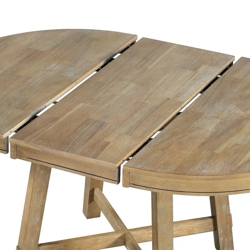 Ensemble de salle à manger de style campagnard 5 pièces avec table et 4 chaises extensibles