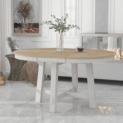 Ensemble de salle à manger de style campagnard 5 pièces avec table et 4 chaises extensibles