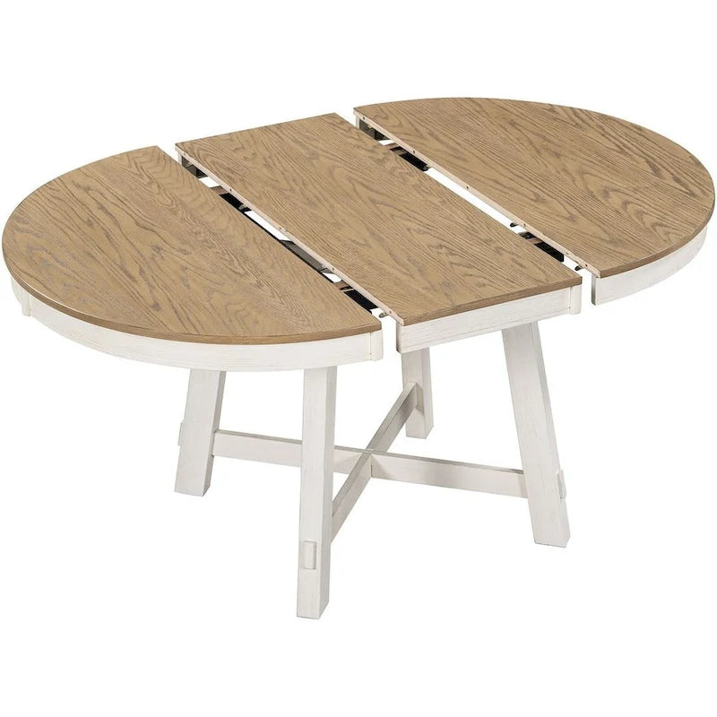 Ensemble de salle à manger de style campagnard 5 pièces avec table et 4 chaises extensibles