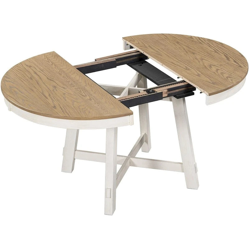 Ensemble de salle à manger de style campagnard 5 pièces avec table et 4 chaises extensibles