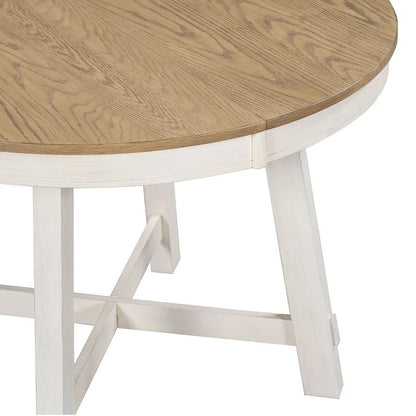 Ensemble de salle à manger de style campagnard 5 pièces avec table et 4 chaises extensibles