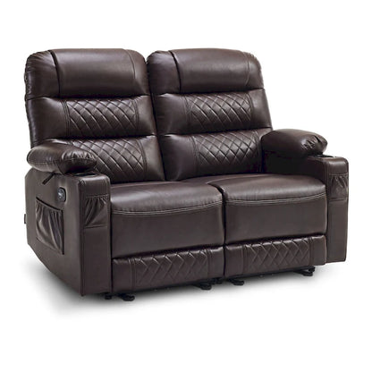 Canapé inclinable électrique MCombo, avec fonction chauffante et vibrante, ports USB et porte-gobelets PR622