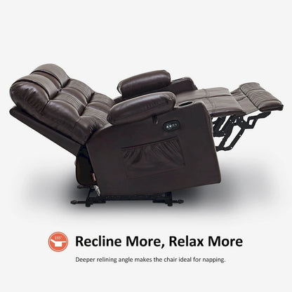 Canapé inclinable électrique MCombo, avec fonction chauffante et vibrante, ports USB et porte-gobelets PR622