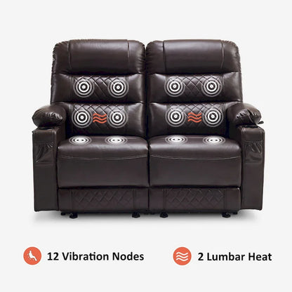 Canapé inclinable électrique MCombo, avec fonction chauffante et vibrante, ports USB et porte-gobelets PR622