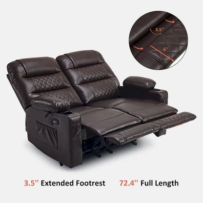 Canapé inclinable électrique MCombo, avec fonction chauffante et vibrante, ports USB et porte-gobelets PR622