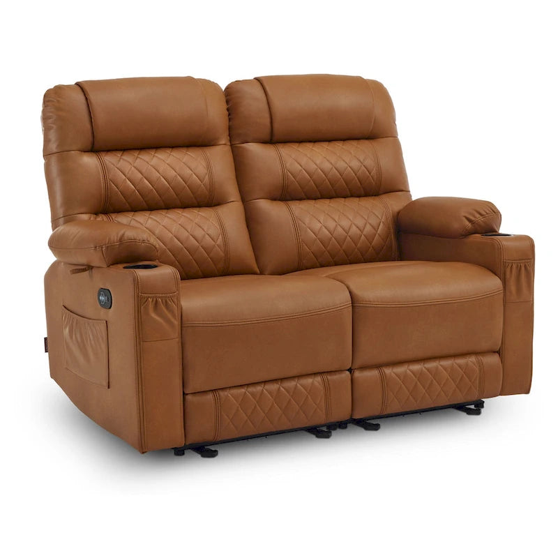 Canapé inclinable électrique MCombo, avec fonction chauffante et vibrante, ports USB et porte-gobelets PR622