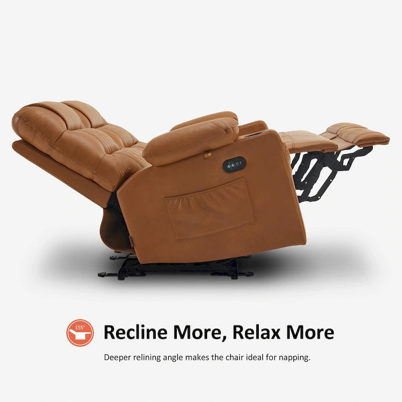 Canapé inclinable électrique MCombo, avec fonction chauffante et vibrante, ports USB et porte-gobelets PR622
