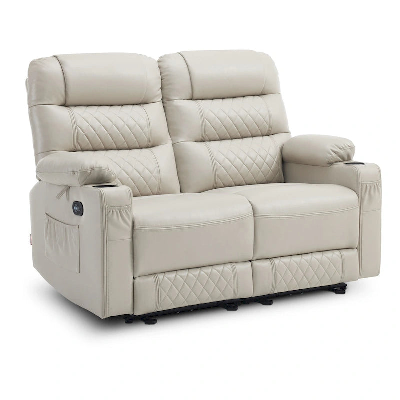 Canapé inclinable électrique MCombo, avec fonction chauffante et vibrante, ports USB et porte-gobelets PR622