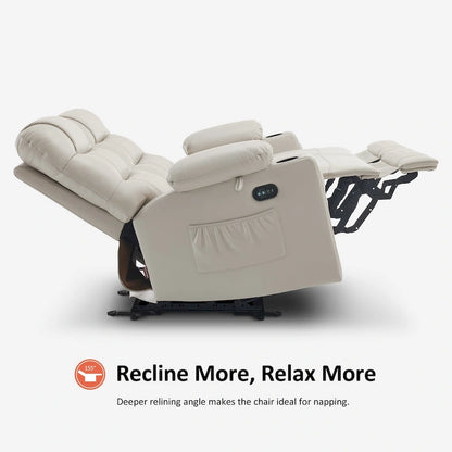 Canapé inclinable électrique MCombo, avec fonction chauffante et vibrante, ports USB et porte-gobelets PR622