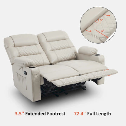 Canapé inclinable électrique MCombo, avec fonction chauffante et vibrante, ports USB et porte-gobelets PR622