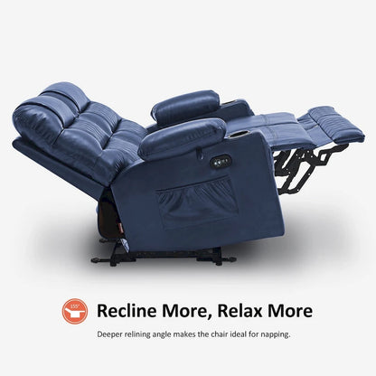 Canapé inclinable électrique MCombo, avec fonction chauffante et vibrante, ports USB et porte-gobelets PR622
