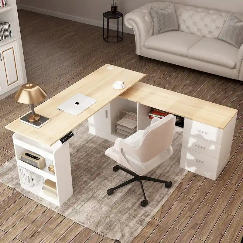 Bureau ergonomique réglable en hauteur avec rangement