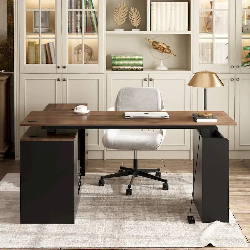 Bureau ergonomique réglable en hauteur avec rangement
