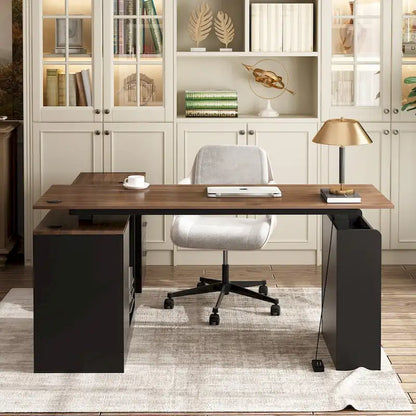 Bureau ergonomique réglable en hauteur avec rangement