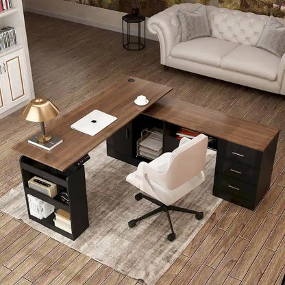 Bureau ergonomique réglable en hauteur avec rangement