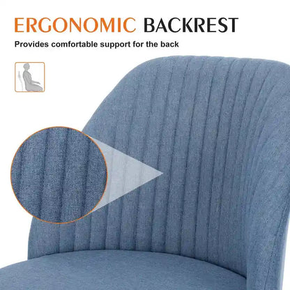 Chaise de bureau sans accoudoirs avec roulettes, pivotante et réglable, idéale pour les petits espaces.