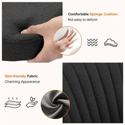Chaise de bureau sans accoudoirs avec roulettes, pivotante et réglable, idéale pour les petits espaces.