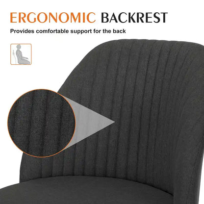 Chaise de bureau sans accoudoirs avec roulettes, pivotante et réglable, idéale pour les petits espaces.