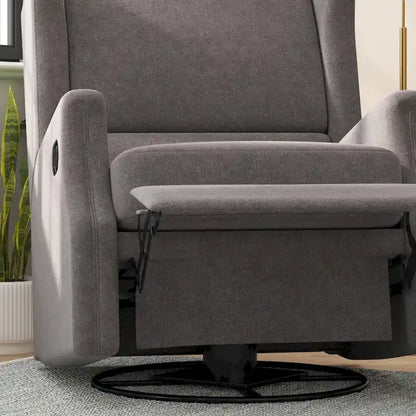 Fauteuil berçant pivotant à dossier inclinable manuel, rembourré et à oreilles