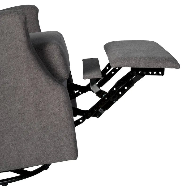 Fauteuil berçant pivotant à dossier inclinable manuel, rembourré et à oreilles