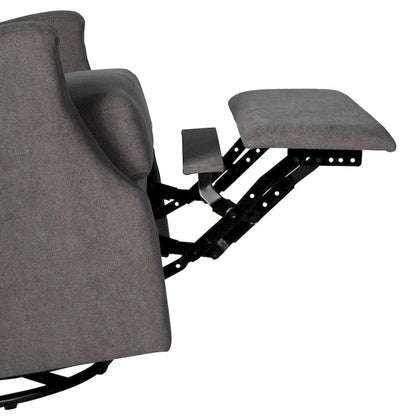 Fauteuil berçant pivotant à dossier inclinable manuel, rembourré et à oreilles