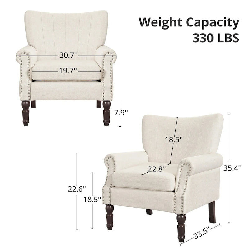 Fauteuil COZYMAN moderne en bois massif, revêtu de tissu/simili cuir, idéal pour le salon