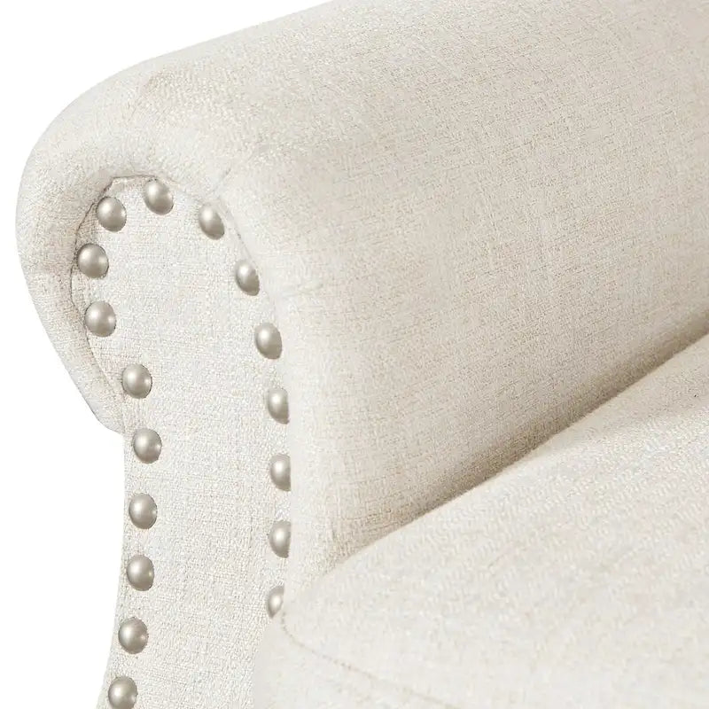 Fauteuil COZYMAN moderne en bois massif, revêtu de tissu/simili cuir, idéal pour le salon