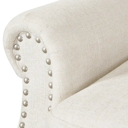 Fauteuil COZYMAN moderne en bois massif, revêtu de tissu/simili cuir, idéal pour le salon