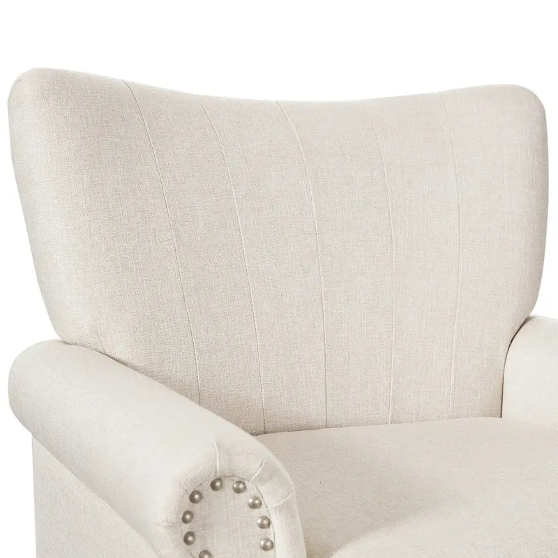 Fauteuil COZYMAN moderne en bois massif, revêtu de tissu/simili cuir, idéal pour le salon