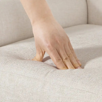 Fauteuil COZYMAN moderne en bois massif, revêtu de tissu/simili cuir, idéal pour le salon