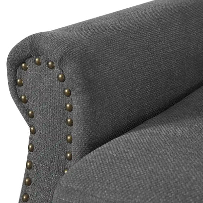 Fauteuil COZYMAN moderne en bois massif, revêtu de tissu/simili cuir, idéal pour le salon