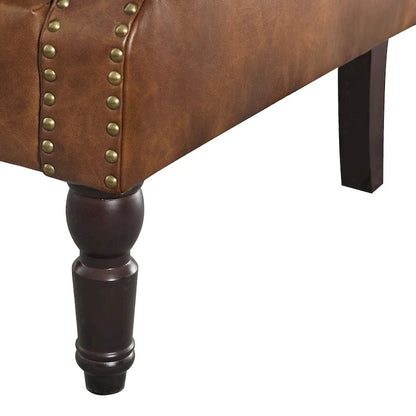 Fauteuil COZYMAN moderne en bois massif, revêtu de tissu/simili cuir, idéal pour le salon