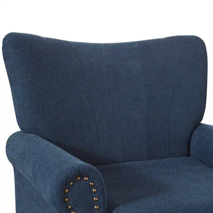 Fauteuil COZYMAN moderne en bois massif, revêtu de tissu/simili cuir, idéal pour le salon
