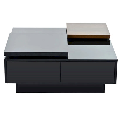 Table basse carrée en bois avec finition brillante