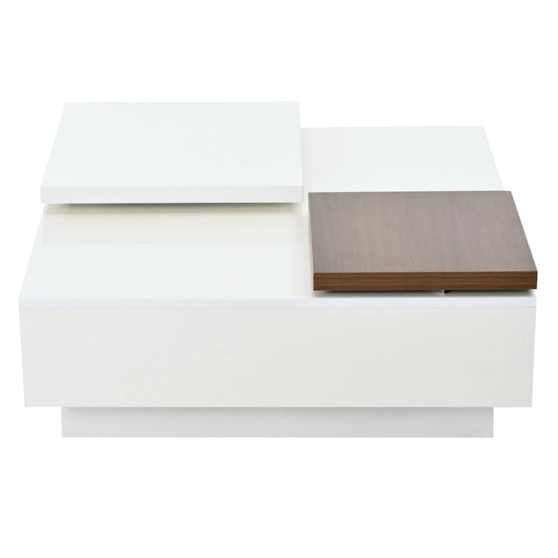 Table basse carrée en bois avec finition brillante