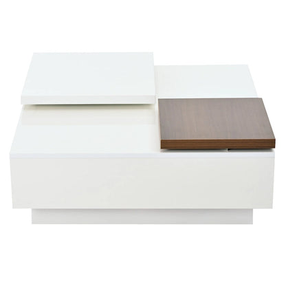 Table basse carrée en bois avec finition brillante