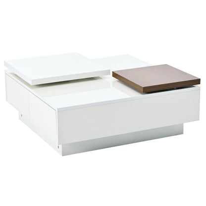 Table basse carrée en bois avec finition brillante